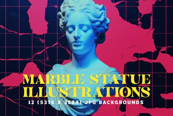 12 Aesthetic Marble Statue Illustrations: Digital Artistry