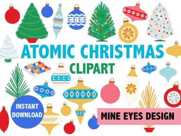 Atomic Christmas Illustrations: Retro Holiday Design Elements