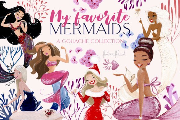 Capturing Ocean Magic: Delicate Mermaid & Coral Illustrations