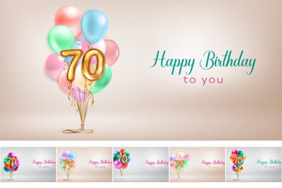 Celebrate a Milestone: Happy Birthday Illustrations for a 70th Year