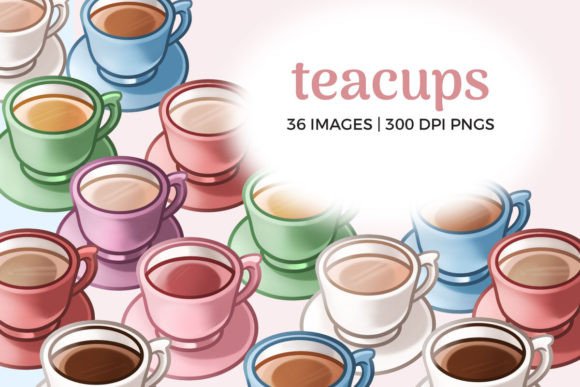 Elevate Your Projects with Versatile Teacup Clipart Illustrations