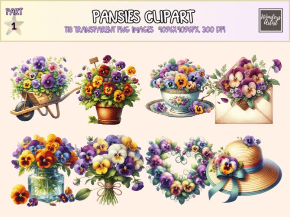 Pansies Clipart: Add Gentle Garden Charm to Your Designs
