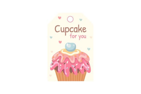 Sweets Tag Cupcake Vector Illustrations for Designers