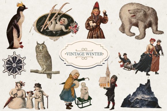 Vintage Winter Clip Art: A Timeless Collection