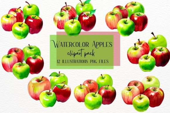 Watercolor Apples Illustrations: A Fresh Asset for Your Projects