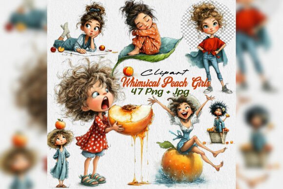 Whimsical Peach Girls PNG Clipart: A Designer's Guide to Soft, Fruity Aesthetics