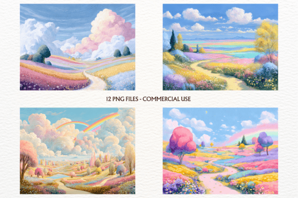 Whimsical Summer Landscape PNG: Elevate Your Designs